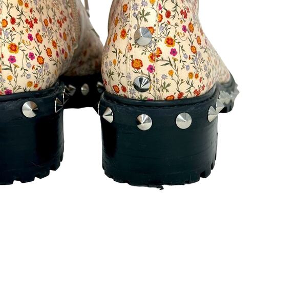 Schutz Andrea Lace Up Studded Floral Combat Boots - Picture 11 of 15